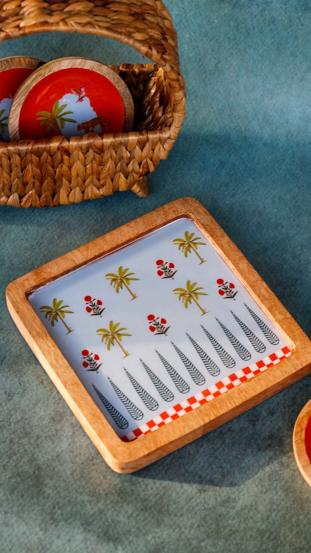 Palace Bagh Wooden Serving Platter- Firoza