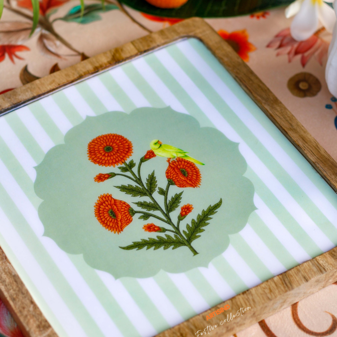 Marigold Wooden Serving Platter- Set of 2
