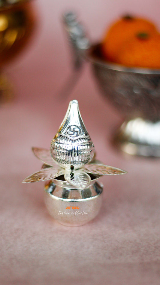 Mini German Silver Nariyal Kalash