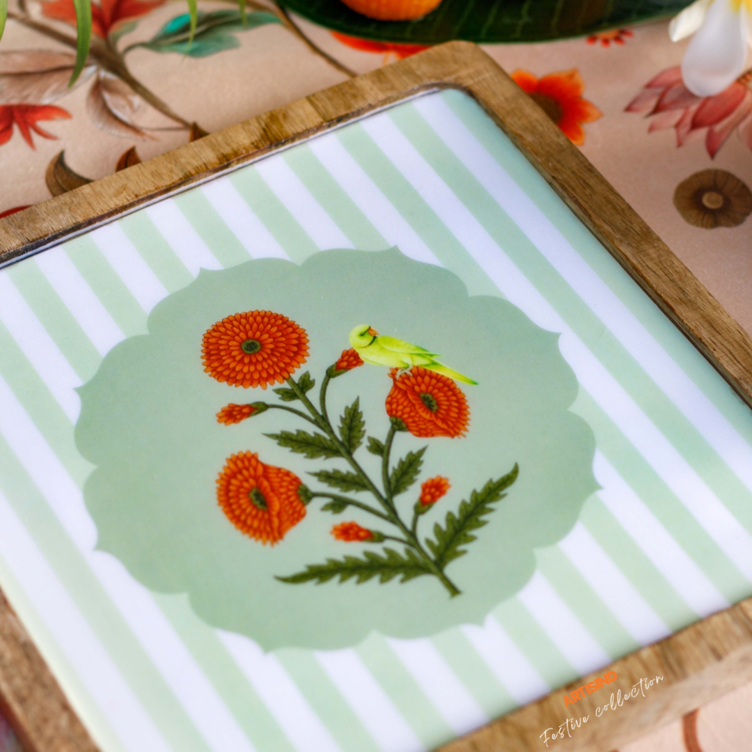 Marigold Wooden Serving Platter- Set of 2