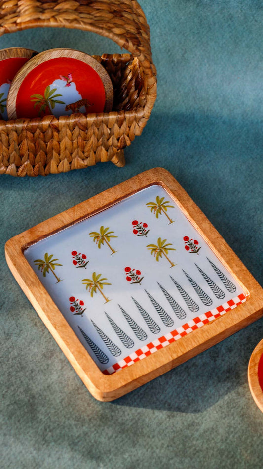Palace Bagh Wooden Serving Platter- Firoza
