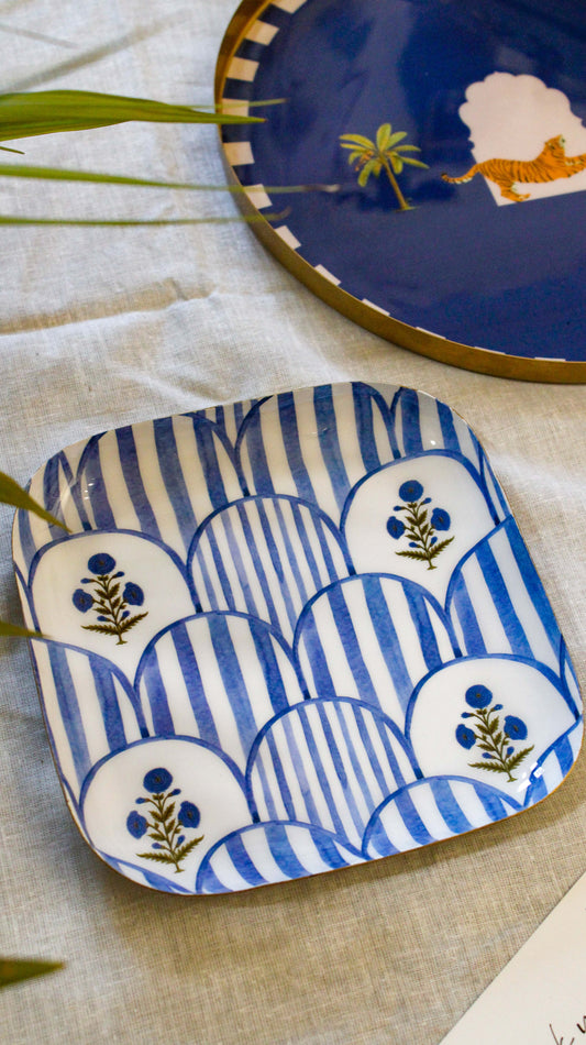 Blue Dunes Square Metal Plate