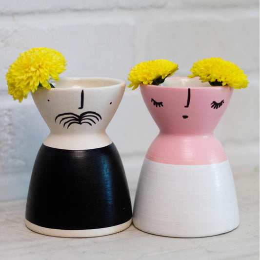 Mr. & Mrs. Nathulal Ji  Face Vases- Set of 2