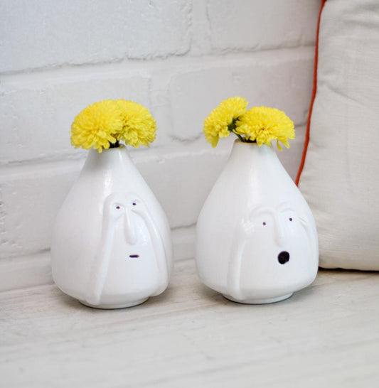 Snoopy Neighbours Face Vases- Set of 2