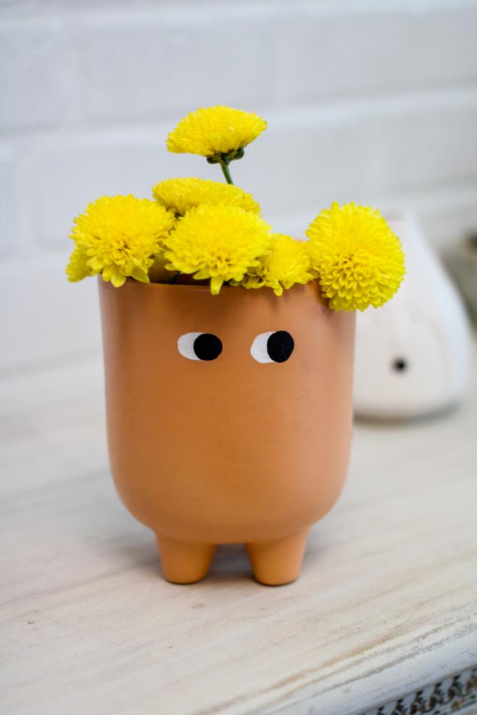 Ceramic Face Planter with Legs