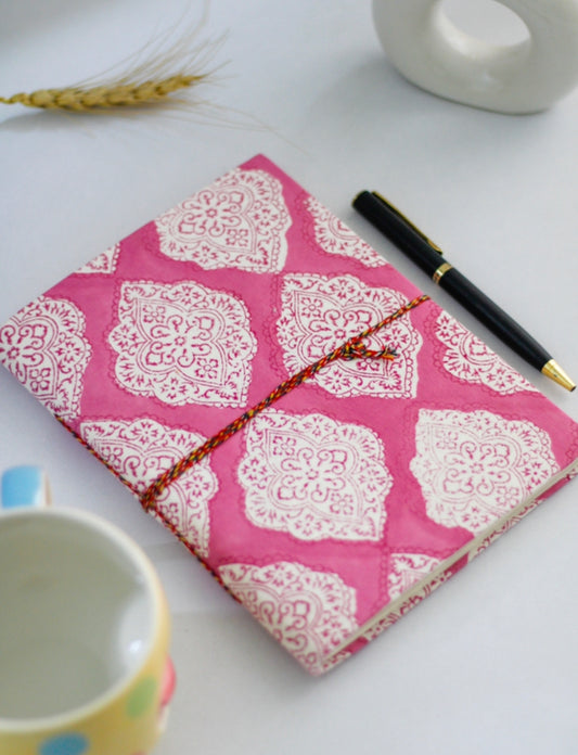 Pink Mughal Handmade Paper Notebook