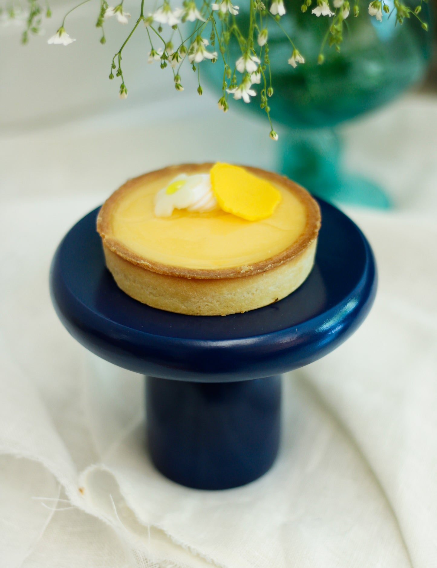 Mini Wild mushroom Wooden Cake Stand- Blue