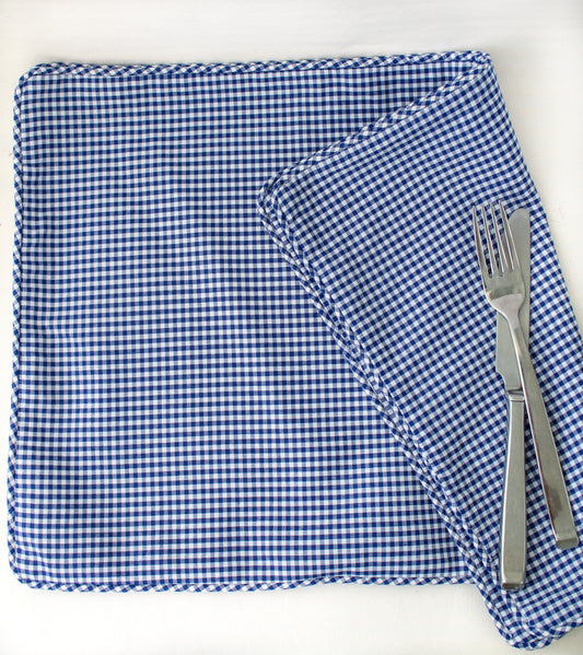 Urban Blue Gingham Table Mats- Set of 4