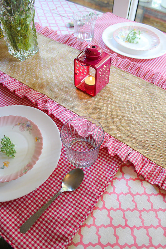 Pink Gingham Table Mats