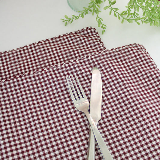 Plum Gingham Table Mats